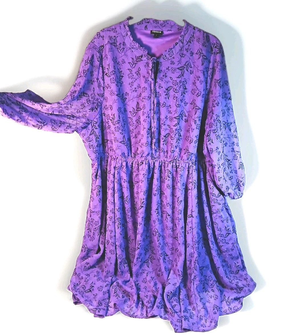 torrid purple floral dress Plus Size - Lavender Purple Floral Chiffon Midi Dress