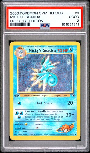 Misty's Seadra (1st Edition) graded PSA 2 for sale on eBay
