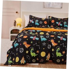 Space Dinosaur Kids Comforter Set for Boys Size, Cute Full Dino in Space