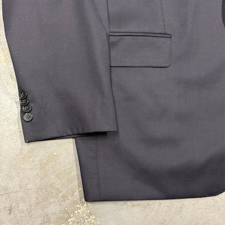 Harry Rosen Baumler Suit 2pc Reda 110s Wool Italy Navy Blue 50 R 40x30 - Image 3 of 4