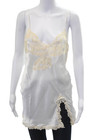La Perla Women V-Neck White Silk Blend Camisole Spaghetti Strap Size 3