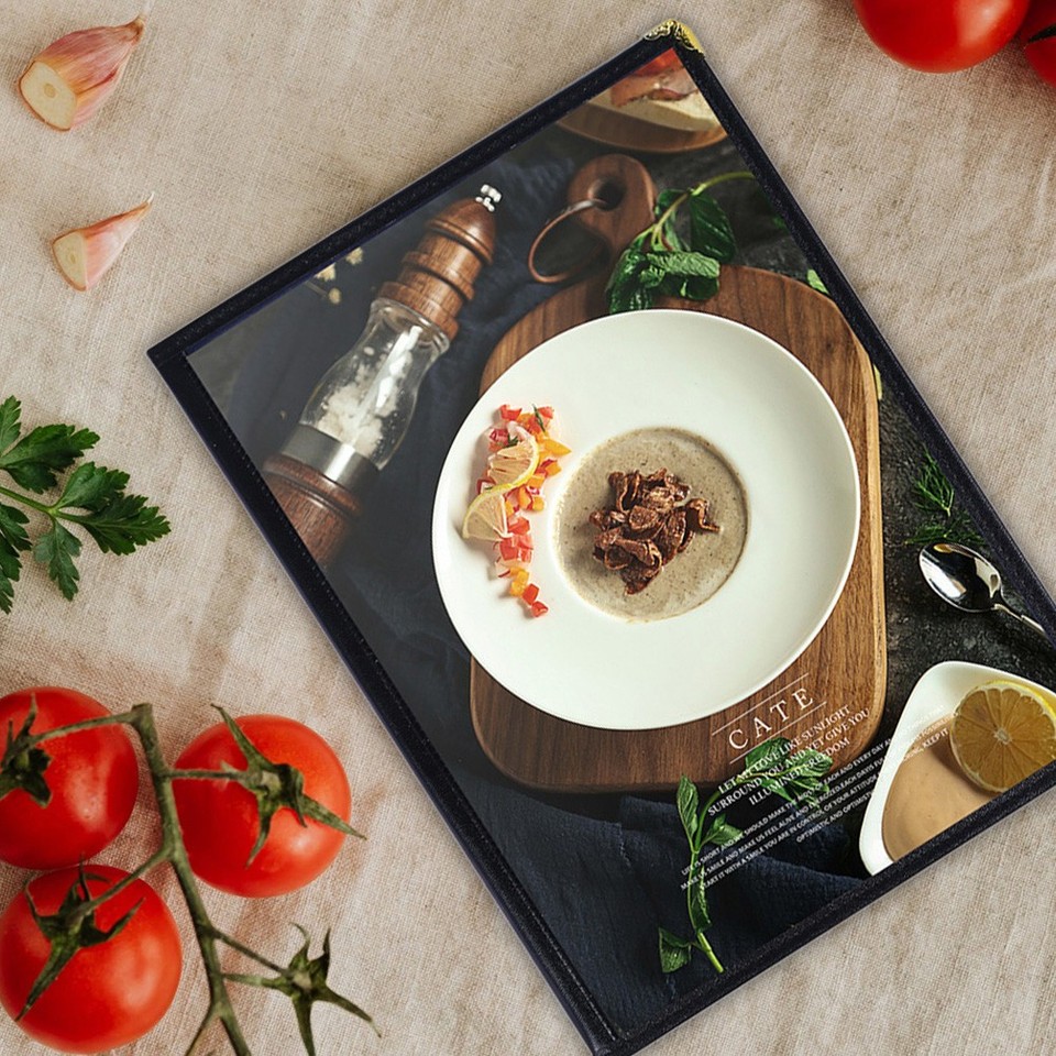 3 Pcs Restaurant Menu Cover Covers Book Transparent Recipe Holder ...