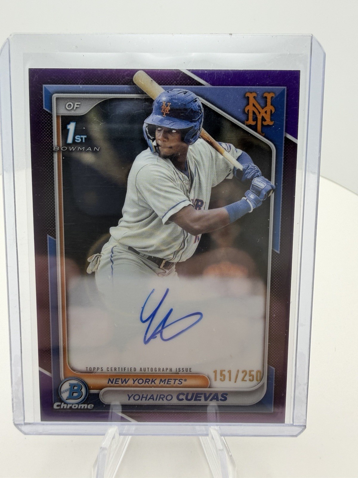 2024 Bowman Chrome Prospect Auto Yohairo Cuevas #CPA-YCU Purple #/250