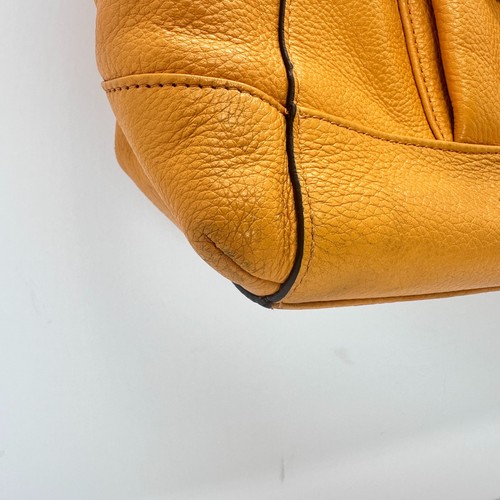 Coach Mustard Gold Leather Hobo Shoulder Bag Front Pocket - Picture 13 of 14