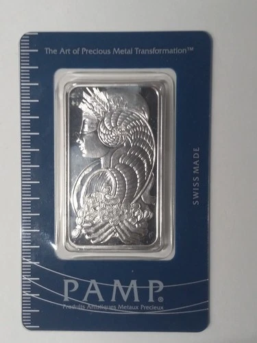 PAMP Suisse Lady Fortuna 1oz .999 Fine Silver Bar in Mint Assay Card Serialized
