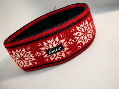 Eisbar Austria Headband Double Sided Wool Blend Knit Red White Black Winter Ski 