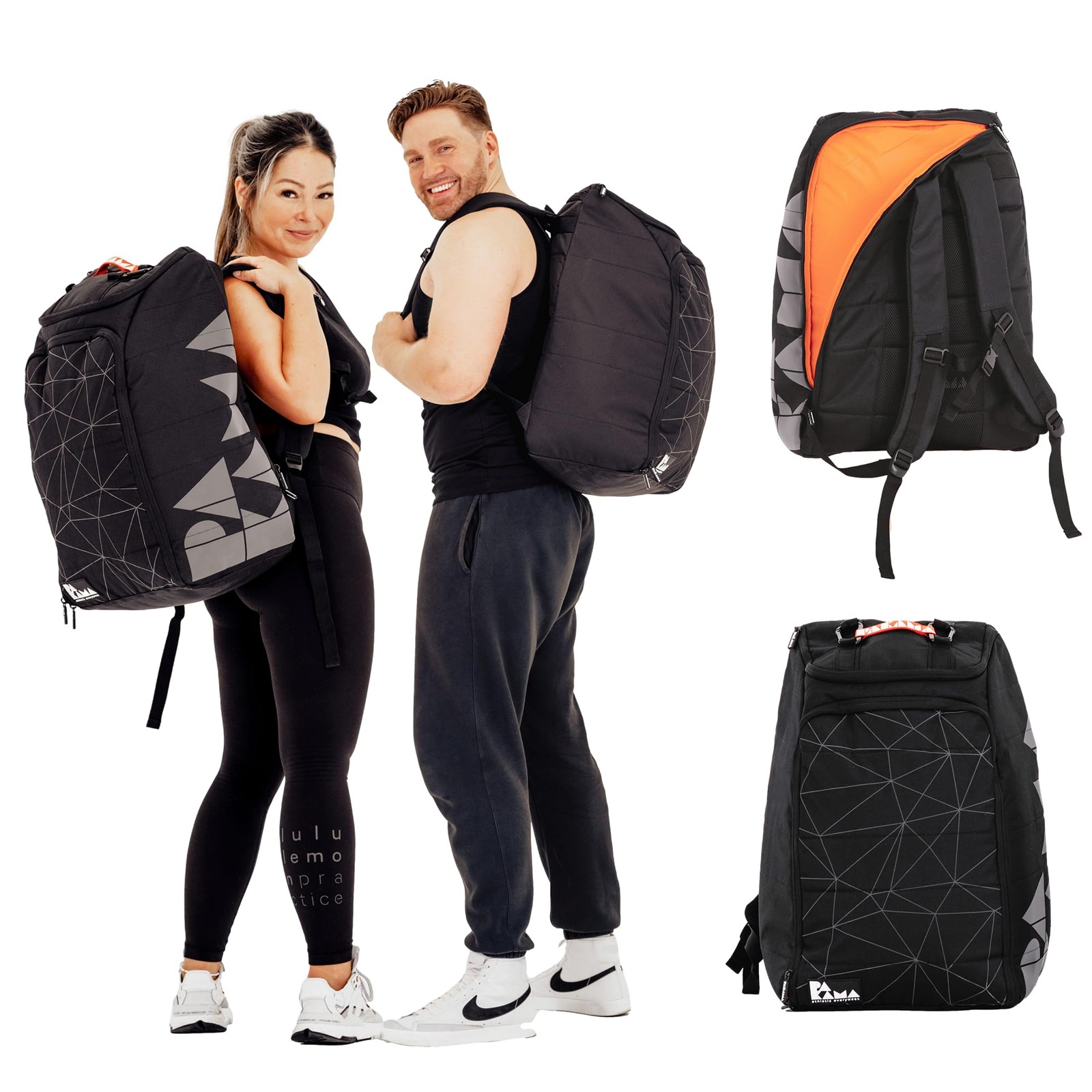 Sac de voyage 45l noir grand volume pour ranger ordinateur et vêtements