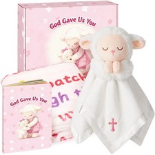 Baptism Gifts for Girl, Loveys for Babies Lamb Security Blanket