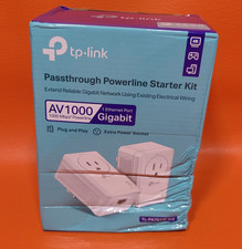TP Link AV1000 Gigabit Passthrough Powerline Adapter Starter Kit TL-PA7017P