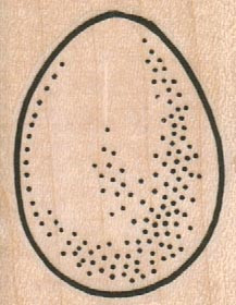 Egg 1 1/4 x 1 1/2'' Mounted Rubber Stamp, Food and Drink Stamp