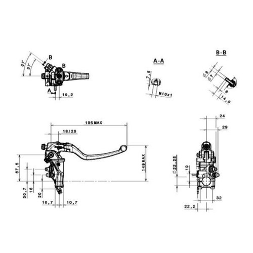 Pompa Freno Radiale Brembo Racing 19RCS CorsaCorta - Picture 6 of 11