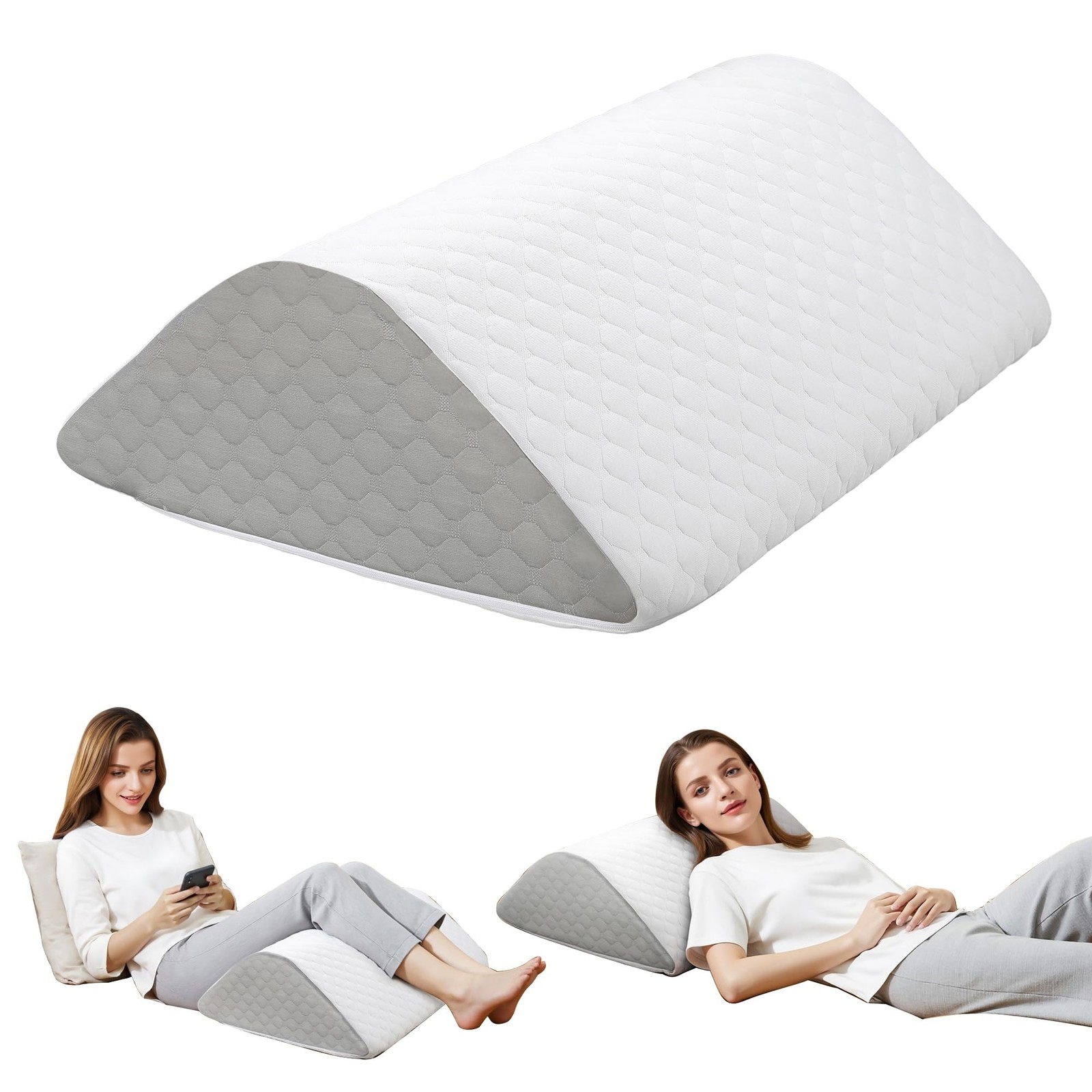 ZNUZDRK 8 Inch Knee Wedge Pillow for Back Sleepers and Leg Elevation Support