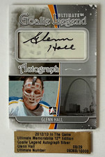 Glenn Hall 2012-13 ITG Ultimate Goalie Legend AUTOGRAPH AUTO  #'d 8/29  HOF