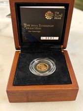 Royal Mint 2013 Proof Gold Quarter Sovereign Coin #0191 - Cert + Box