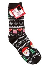 Holiday Style Santa Claus Women's Size 9-11 Crew Socks Black  Christmas/Holiday