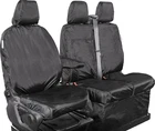 Ford Transit Custom Seat Covers Waterproof Black Front 3 Seat Set Embroidered