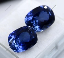 15 Ct Natural Kashmiri Blue Sapphire Cushion Cut Certified Loose Gemstone Pair