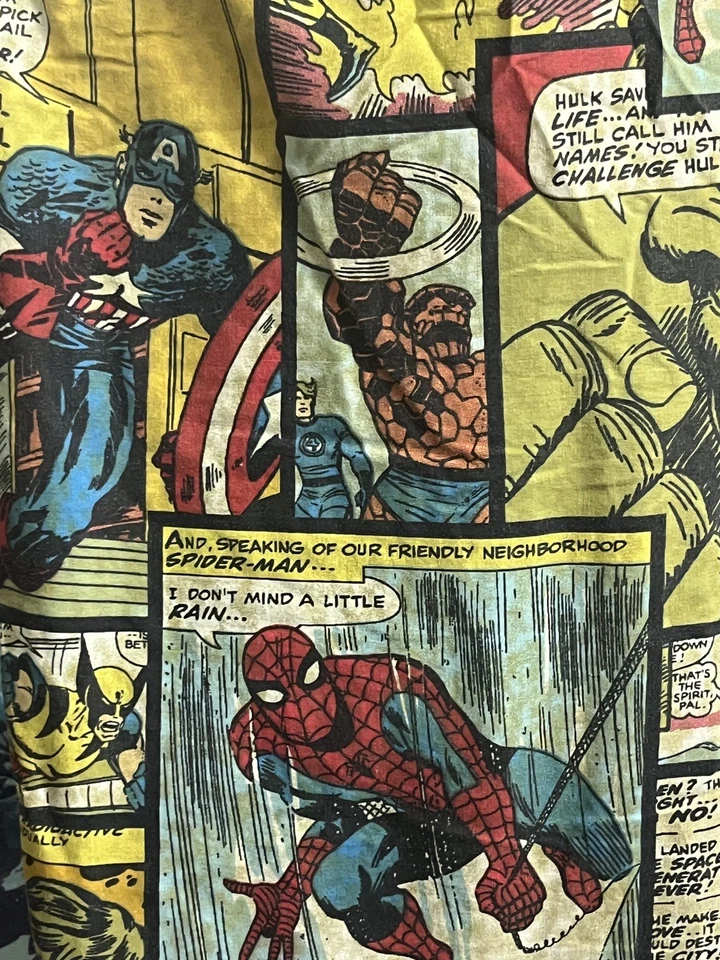 Difícil de encontrar Marvel Comics Super Heroes Juego de sábanas dobles de 3 piezas sábanas planas ajustables 2011 Foto 4 de 4