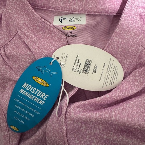 GREG NORMAN Heathered Dot Sleeveless Knit Polo Tank Golf Blouse Purple NWT Large - Picture 6 of 7
