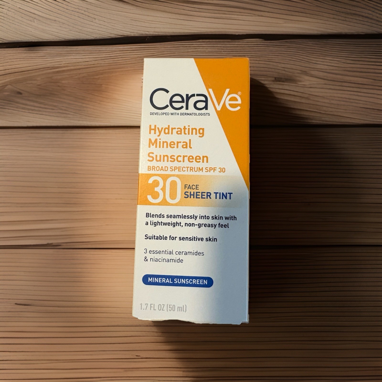 CeraVe Hydrating Mineral Sunscreen SPF 30 Sheer Tint 1.7 oz