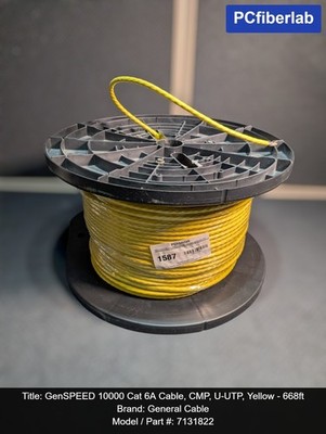 GenSPEED  10000 U/UTP, Cat 6A, 23awg, CMP Plenum, Yellow - 668Ft