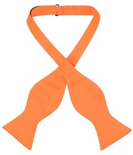 Vesuvio Napoli SELF TIE Bow Tie Solid ORANGE Color Mens BowTie