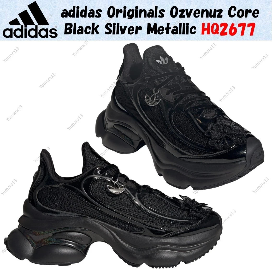 adidas Originals Ozvenuz Core Black Silver Metallic HQ2677 Women's