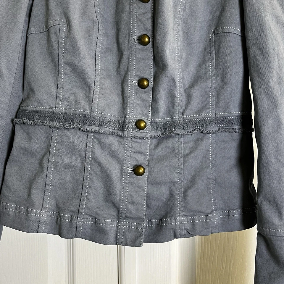 CHAQUETA MILITAR WHITE HOUSE BLACK MARKET Azul BOTÓN TALLA 2 Foto 2 de 4