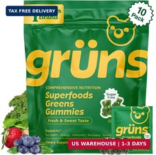Adult Greens Gummies Sugar Free Multivitamin  Prebiotic Fiber, 10 ct