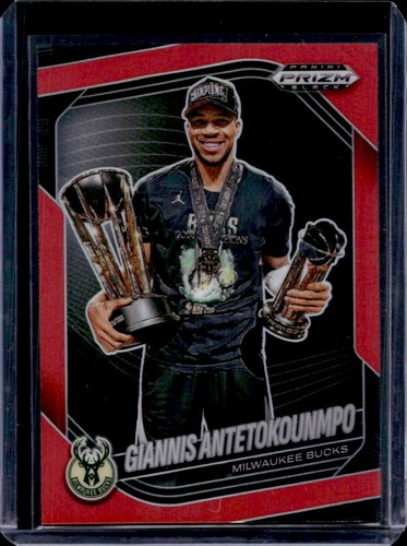 2024-25 Panini Prizm Black Giannis Antetokounmpo Red Prizm #/299 Bucks