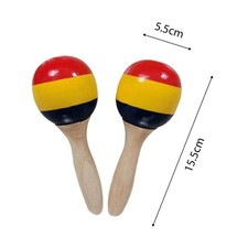 1 Pair Wooden Maracas Sand Hammer Rumba Shakers Rattles Sand Hammer AAUJ