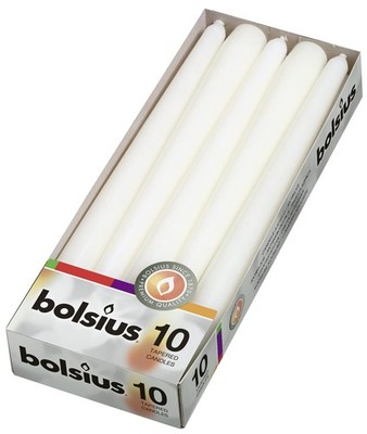Bolsius Tafelkerzen konisch - weiß 3,9x9.80000000000007x25,2 cm,
