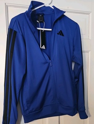 Adidas Mens Essentials Warm-up 3-Stripes Track Top, Team Royal Blue, Large Tall