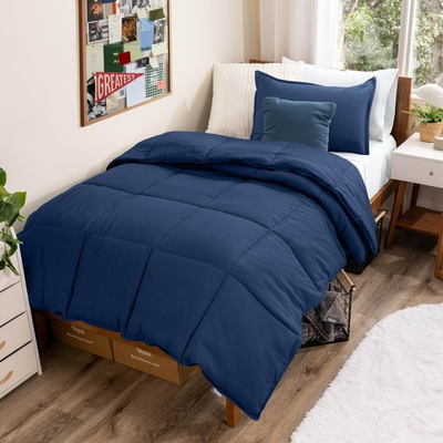 #ad #ad Goose Down Alternative Comforter Set Twin XL Dark Blue 1800 Series Bare Home $74.99