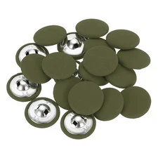20Pcs Fabric Cloth Covered Button, 23mm 36L Metal Shank Buttons, Army Green