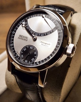 EPOS Sophistique Retrograde Minutes 3379 Manual Wind Swiss Watch Used