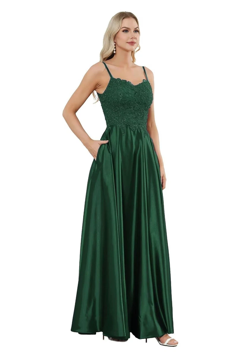 dark teal green bridesmaid dresses Lace Bodice Chiffon Maxi Bridesmaid Dress, Dark Teal – Jolie Moi Retail main image 1