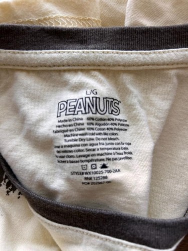 Snoopy Peanuts t shirt size L junior Happy Campers camping Woodstock - Picture 5 of 5