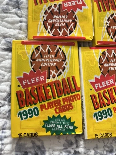 2 PACKS Showing Jordan #26 One Front, One Back of sealed 1990 Fleer Wax Pack