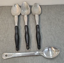 Lot of 3 Vollrath Silver Stainless Steel 14 in Serving Spoons & 1 Daily Chef