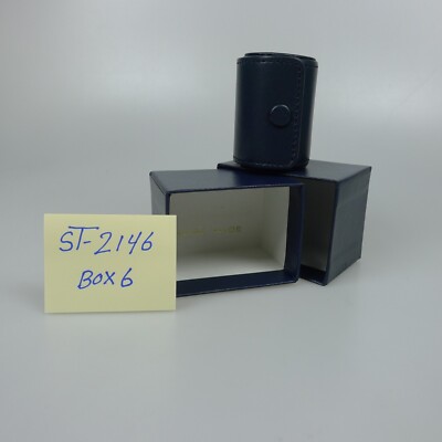 Van Cleef & Arpels Blue Leather Fine Jewelry Ring Box with Outer Box. Swiss Made