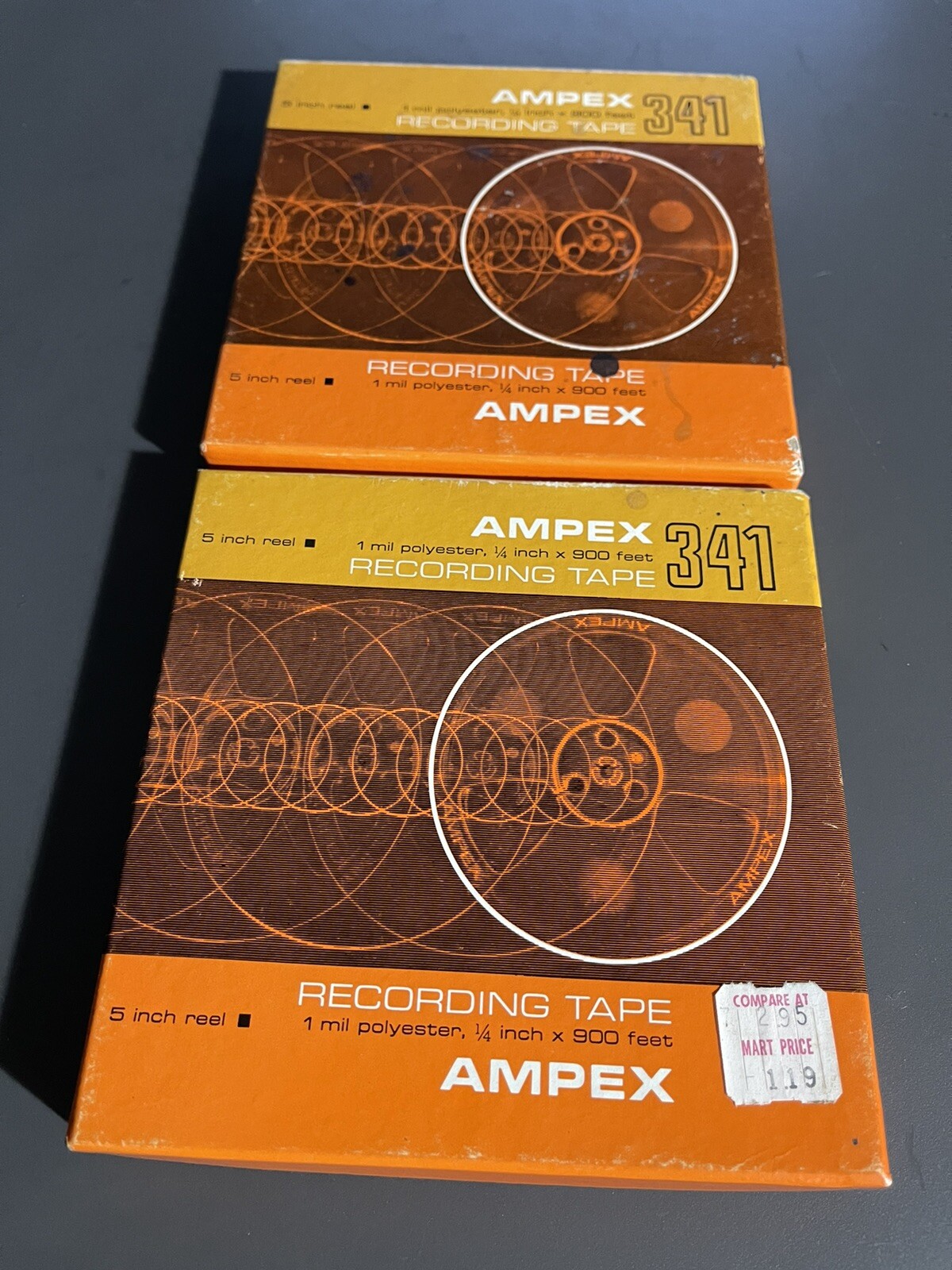2 AMPEX 341 RECORDING TAPE 5 INCH REEL 