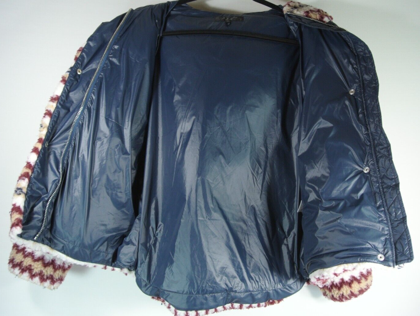 Joealla Rag NEW Rag & Bone Joella High-pile Fleece Puffer Jacket In Ivory Multi L # ...