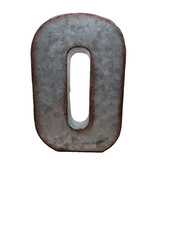 Galvanized Metal "O" Letter Wall Decor 3D Letter Hanging or Freestanding 7"