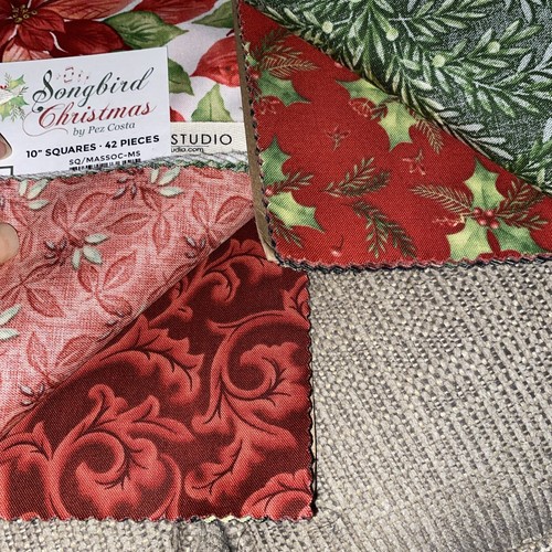 Songbird Christmas Maywood Studios Quilt Kit Fabric Lot Of 2 Sets 10” Each - Picture 5 of 7