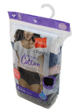 HANES 6-pack Size 6/M Various Colors Breathable Cotton Women's Tagless Briefs