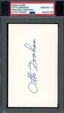 Otto Graham Gem Mint 10 PSA DNA Signed 1 3x5 Index Card Autograph