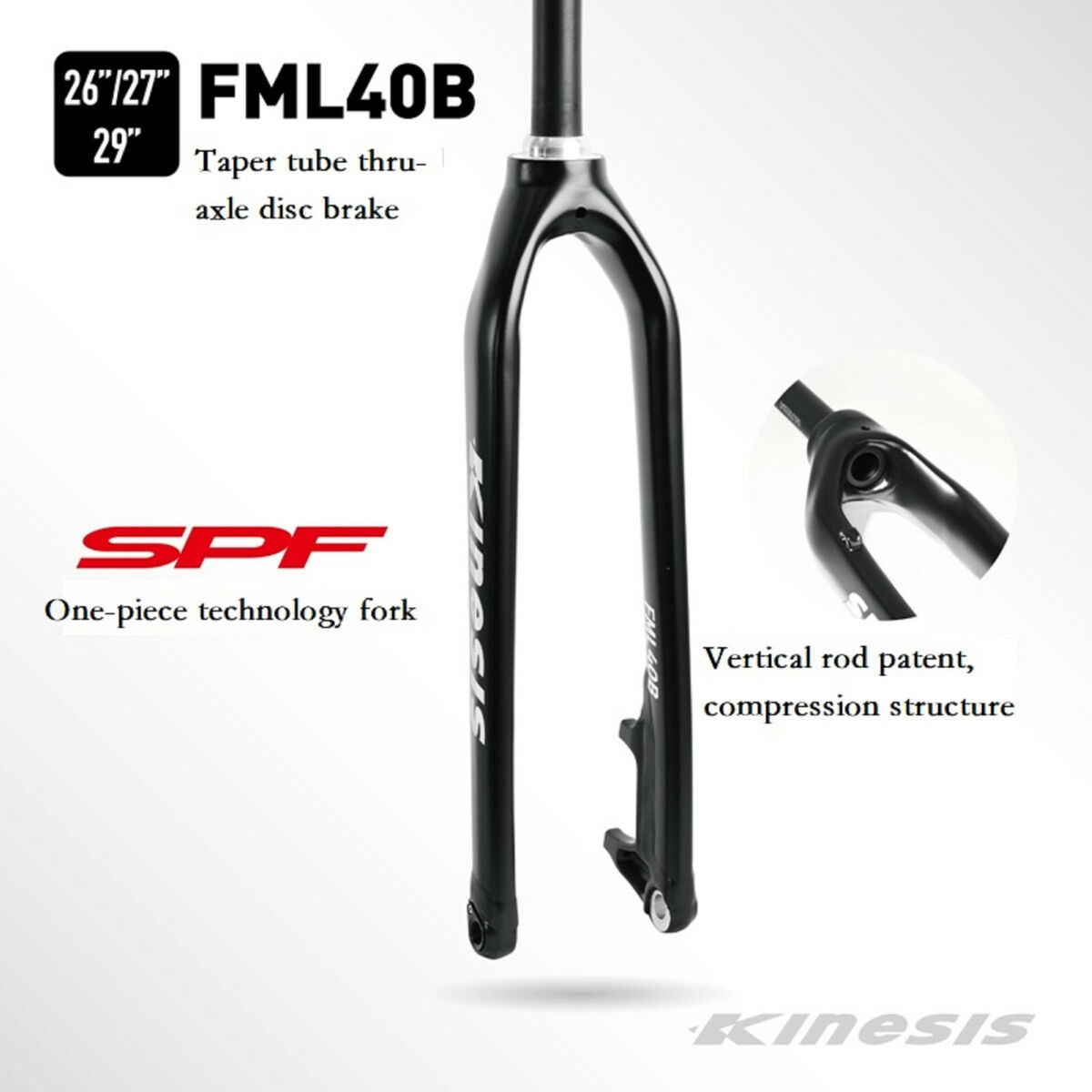 Kinesis FML40B 26er 27.5e 29er Moutain Bike Tapered Rigid Kinesis FML40B 26er 27.5e 29er Moutain Bike Tapered Rigid