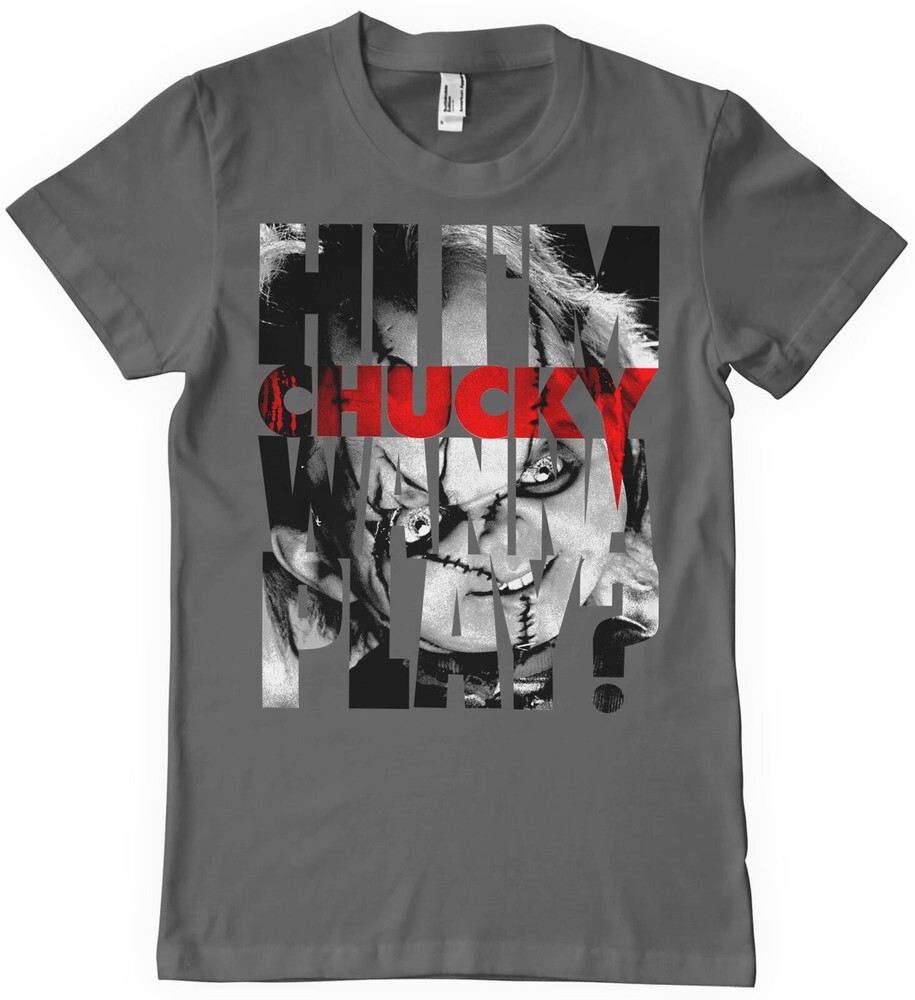 Футболка с вырезом Chucky Wanna Play Темно-серого цвета