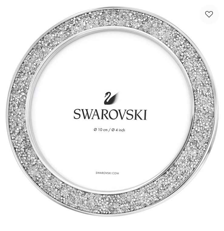 NIB Authentic Swarovski Minera Picture Frame 4” Round Silver Tone